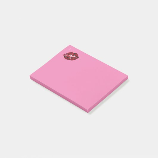 Rode Lips Roze briefjes Post-it® Notes (Schuin)