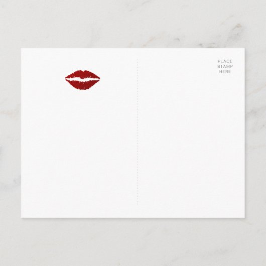 Rode Lips Roze Glitter Valentijn maakt het hart ge Feestdagenkaart (Achterkant)