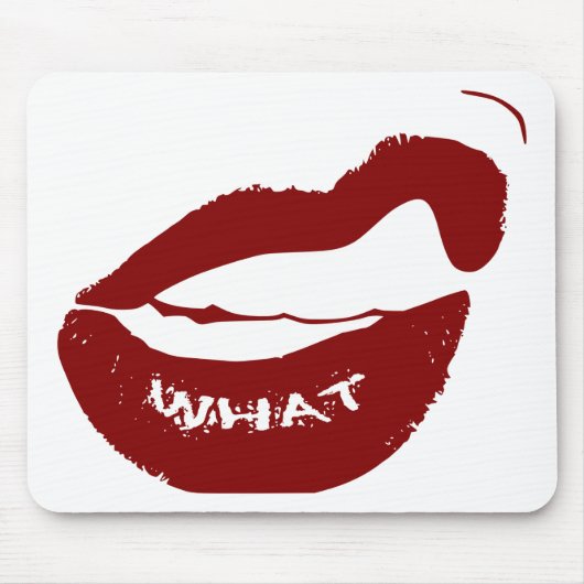 Rode Lips wat grit tanden Muismat (Voorkant)