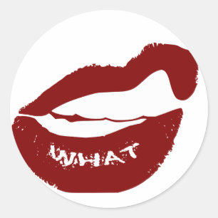 Rode Lips wat grit tanden Ronde Sticker