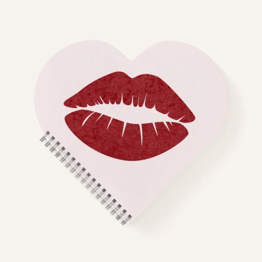 Rode lipstick afdrukken notitieboek (Voorkant)