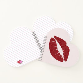 Rode lipstick afdrukken notitieboek