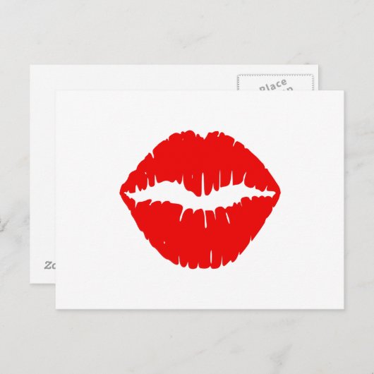 Rode lipstick briefkaart (Voorkant / Achterkant)