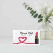 Rode lipstick en een hartslagartiest visitekaartje (Staand voorkant)