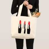 Rode lipstick grote tote bag (Voorkant (product))