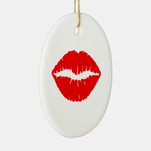 Rode lipstick keramisch ornament (Rechts)