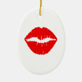 Rode lipstick keramisch ornament (Voorkant)