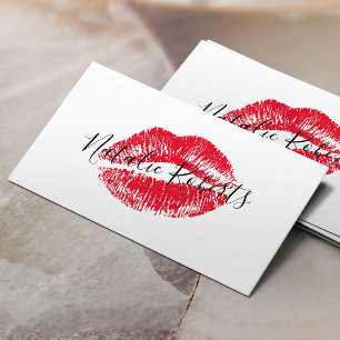 Rode Lipstick Kiss Signature Beauty Salon Visitekaartje