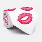 Rode Lipstick Kusjes - Stropdas (Opgerold)