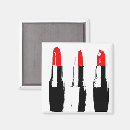 Rode lipstick magneet (Voorkant / Achterkant)