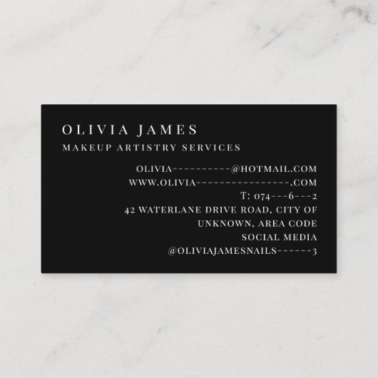 Rode Lipstick Make-up Artiest Cosmetica Beauty Sal Visitekaartje (Achterkant)