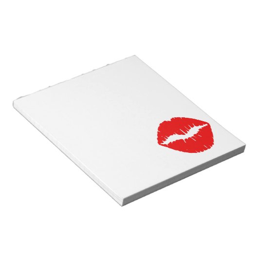 Rode lipstick notitieblok (Schuin)