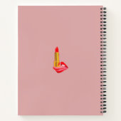 Rode lipstick op de tong met personalisatie notitieboek (Achterkant)