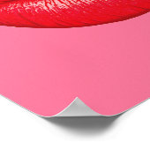 Rode lipstick pop lippen op girale roze poster (Hoek)