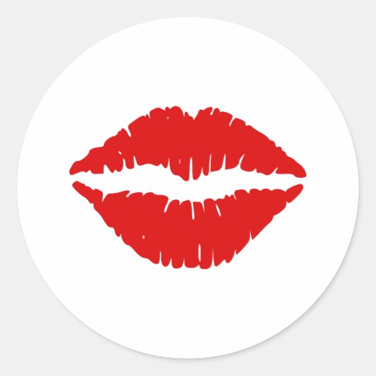 Rode lipstick ronde sticker (Voorkant)