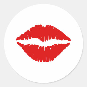 Rode lipstick ronde sticker