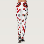 Rode lipstick tilt Leggings (Achterkant)
