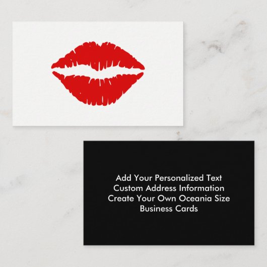 Rode lipstick visitekaartje (Voorkant / Achterkant)