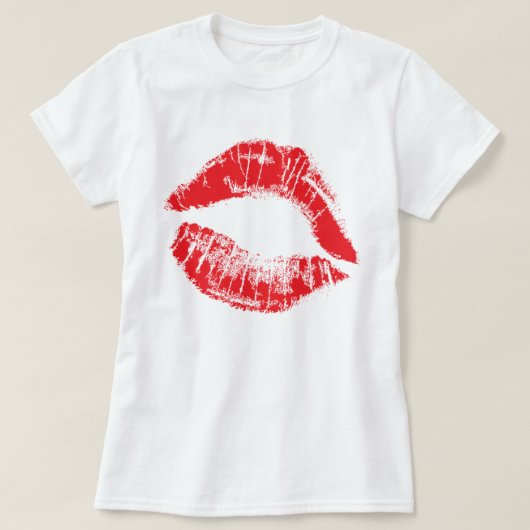 Rode lipstick vloeiend Shirt (Design voorkant)