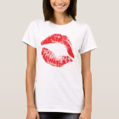 Rode lipstick vloeiend Shirt (Voorkant)