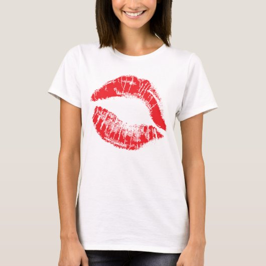Rode lipstick vloeiend Shirt (Voorkant)