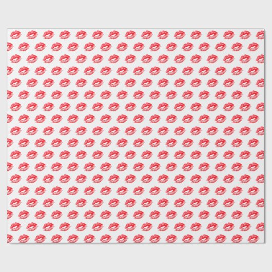 Rode lipsticks op wit omslagpapier cadeaupapier (Vlak)