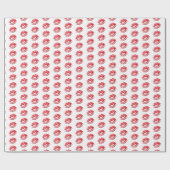 rode lipstickussen cadeaupapier (Vlak)