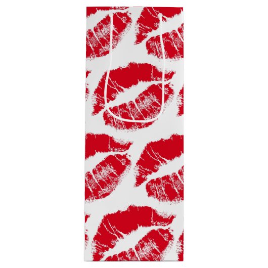 rode lipstickussen wijn cadeautas (Voorkant)
