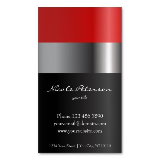 Rode lipstik - Makeup - Magnetische Visitekaartjes Visitekaartje Magneet (Voorkant Verticaal)