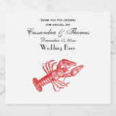  rode lobster #1 Tekening Bier Etiket (Enkel label)