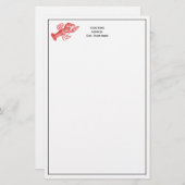  rode lobster #1 Tekening Briefpapier (Voorkant / Achterkant)