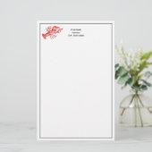  rode lobster #1 Tekening Briefpapier (Staand voorkant)