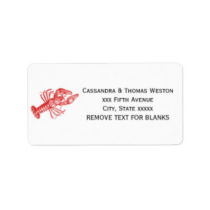 rode lobster #1 Tekening Etiket