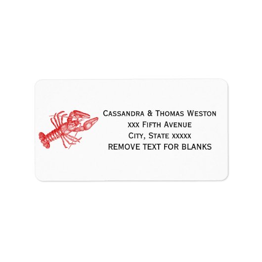 rode lobster #1 Tekening Etiket (Voorkant)