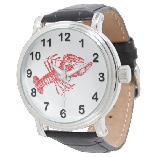  rode lobster #1 Tekening Horloge (Gekanteld)