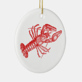 rode lobster #1 Tekening Keramisch Ornament (Rechts)