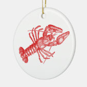 rode lobster #1 Tekening Keramisch Ornament (Links)