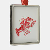  rode lobster #1 Tekening Metalen Ornament (Rechts)