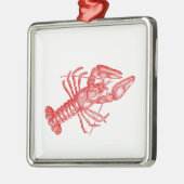  rode lobster #1 Tekening Metalen Ornament (Links)