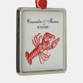  rode lobster #1 Tekening Metalen Ornament (Rechts)