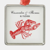 rode lobster #1 Tekening Metalen Ornament (Voorkant)