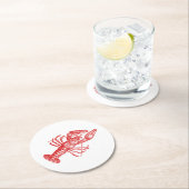  rode lobster #1 Tekening Ronde Kartonnen Onderzetter (Insitu)