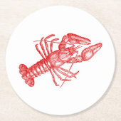  rode lobster #1 Tekening Ronde Kartonnen Onderzetter (Voorkant)