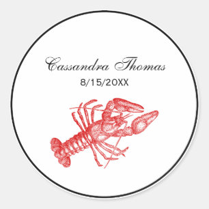 rode lobster #1 Tekening Ronde Sticker