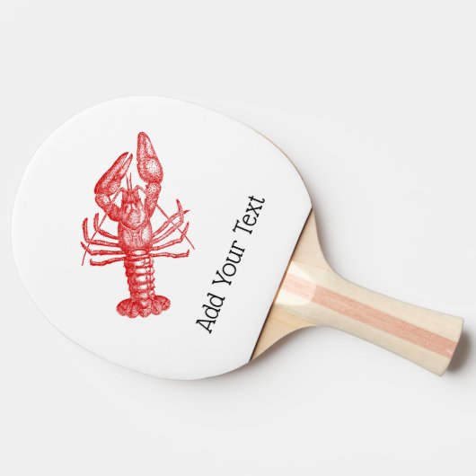  rode lobster #1 Tekening Tafeltennisbatje (Zijkant)