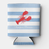 Rode Lobster naam reünie Stripes Blue White Coast Blikjeskoeler (Voorkant)