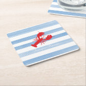 Rode Lobster NAAM reünie Stripes Blue White Kartonnen Onderzetters (Schuin)