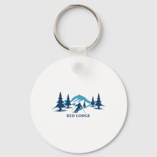 Rode Lodge Montana Ski Resort Skien Skiloper _1 Sleutelhanger