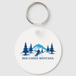 Rode lodge montana skioord skiën skiër sleutelhanger