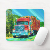 Rode Logging Truck Highway Rijden Art Mousepad Muismat (Met muis)